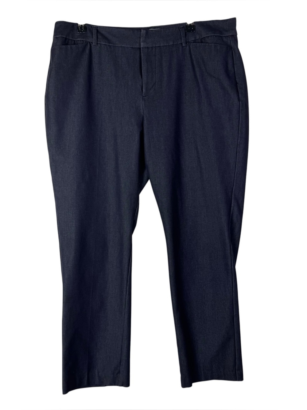 Elle Dark Blue Denim Straight Leg Dress Pants 12